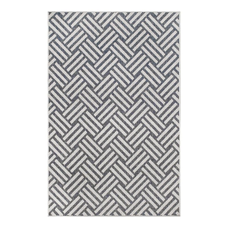 nuLOOM Wynter Homely Herringbone Indoor/Outdoor Area Rug, Grey, 8X10 Ft