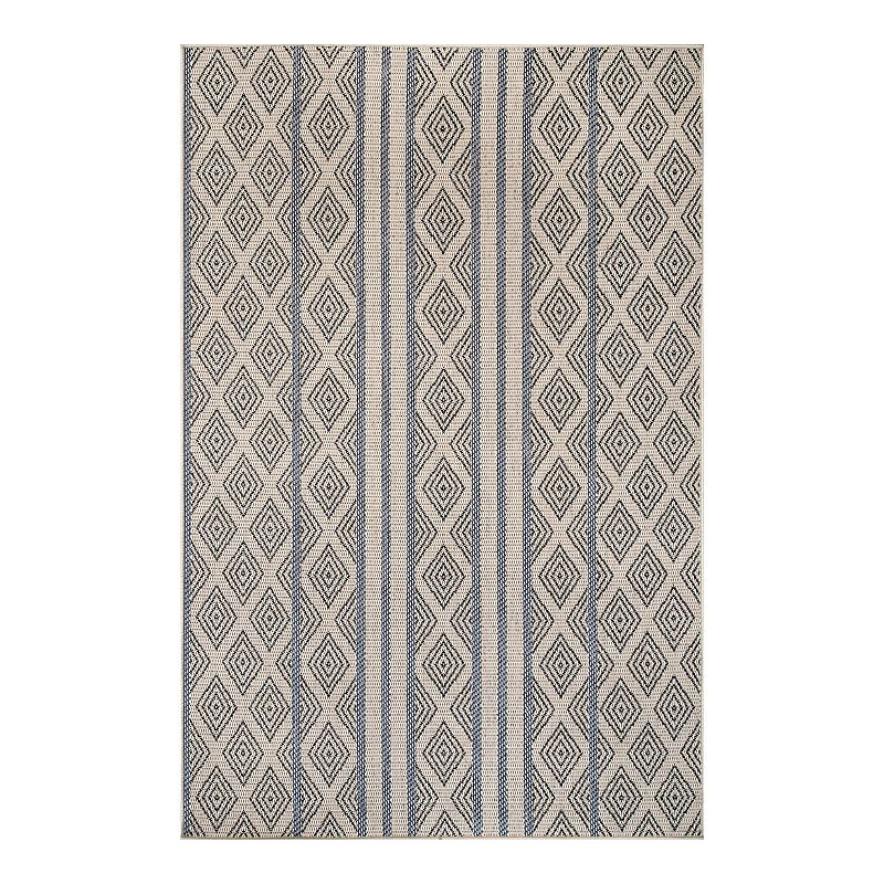 nuLOOM Rayna Banded Trellis Indoor/Outdoor Area Rug, Grey, 8X10 Ft