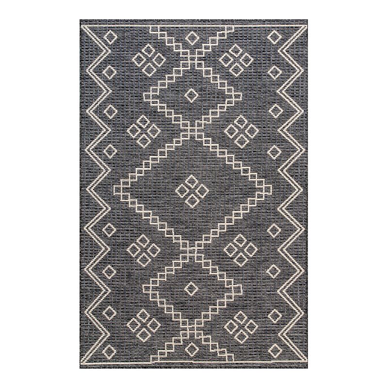 nuLOOM Julieta Diamonded Helix Indoor/Outdoor Area Rug, Grey, 5X8 Ft