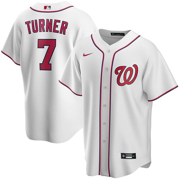 Men's Nike Trea Turner White Washington Nationals Home Replica Player Name  Jersey