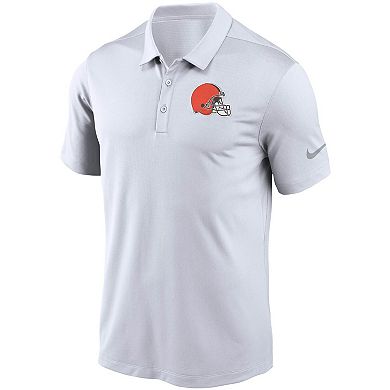 Men's Nike White Cleveland Browns Fan Gear Franchise Heat-Sealed Graphic Team Polo