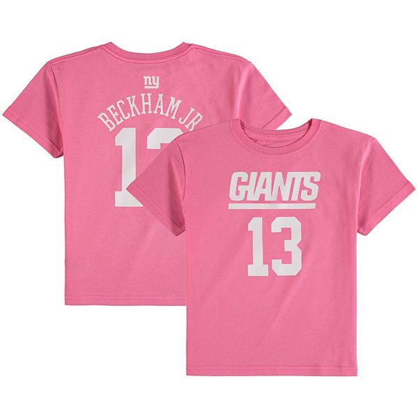 Girls Preschool Odell Beckham Jr Pink New York Giants Mainliner Player Name  & Number T-Shirt