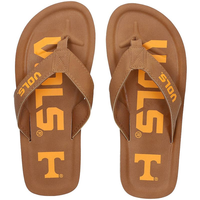 Mens Tennessee Volunteers Color Pop Flip Flop Sandals, Size: Small, Brown