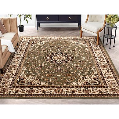Well Woven Barclay Medallion Kashan Traditional Persian Floral Plush Area Rug