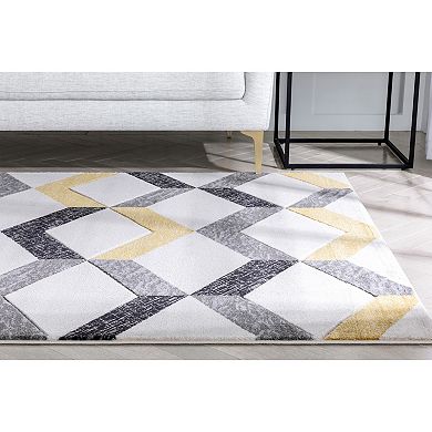 Well Woven Good Vibes Millie Modern Geometric 3D Textured Area Rug