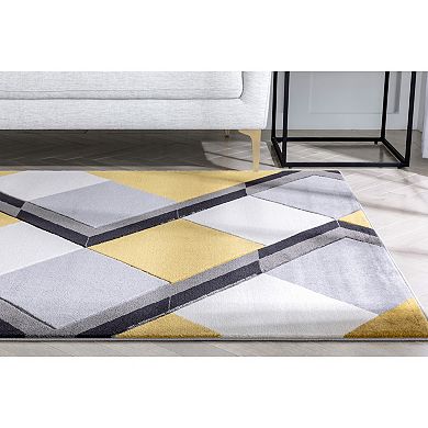 Well Woven Good Vibes Nora Modern Geometric 3D Textured Area Rug