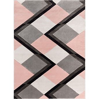 Well Woven Good Vibes Nora Modern Geometric 3D Textured Area Rug