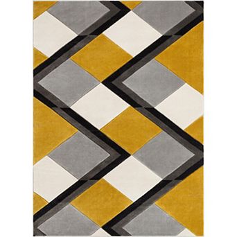 Well Woven Good Vibes Nora Modern Geometric 3D Textured Area Rug