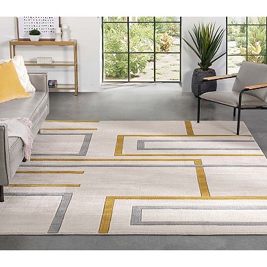 Well Woven Good Vibes Fiona Modern Geometric 3D Textured Area Rug