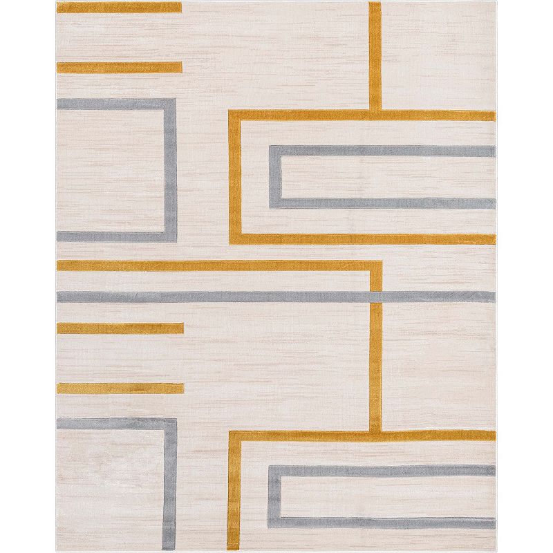 Well Woven Good Vibes Fiona Modern Geometric 3D Textured Area Rug, Gold, 9X12.5 Ft