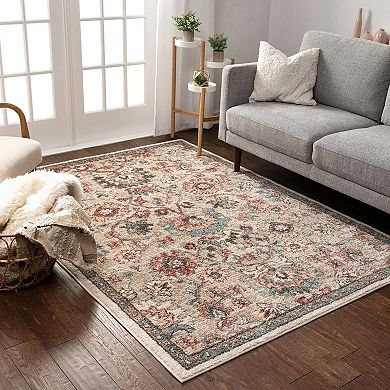 Well Woven Mystic Harper Floral Distressed Area Rug