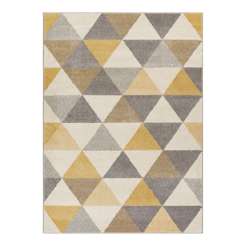Well Woven Mystic Alvin Mid-Century Modern Geometric Area Rug, Gold