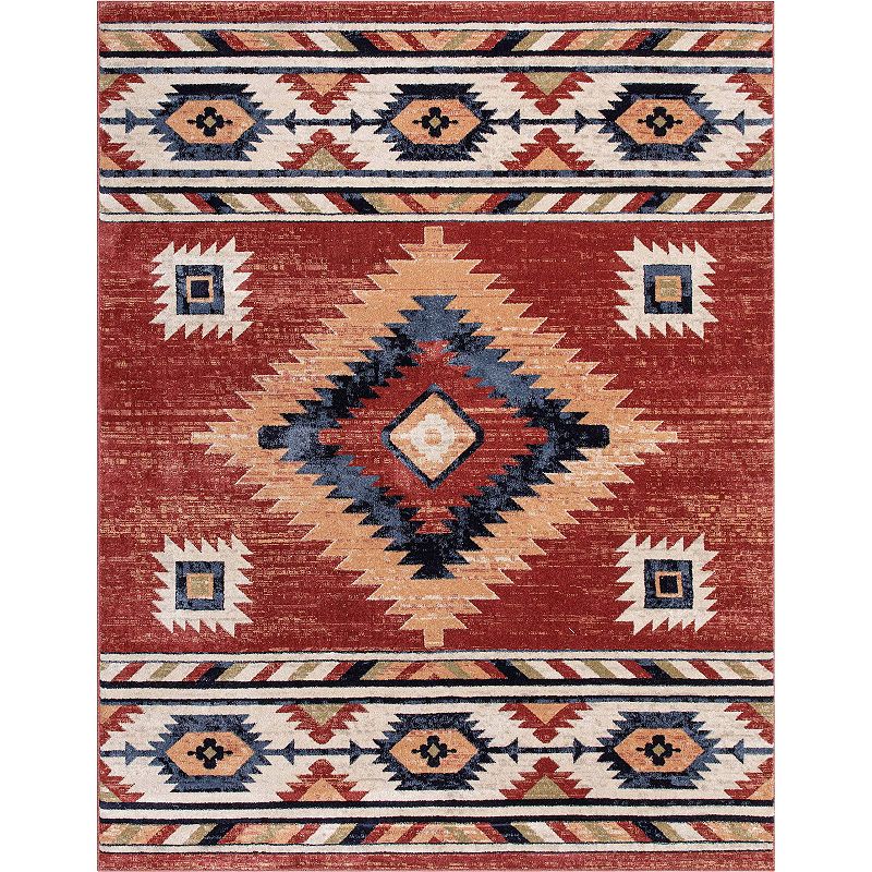 nuLOOM Kyleigh Machine Washable Southwestern Area Rug, Grey, 5x8 ft