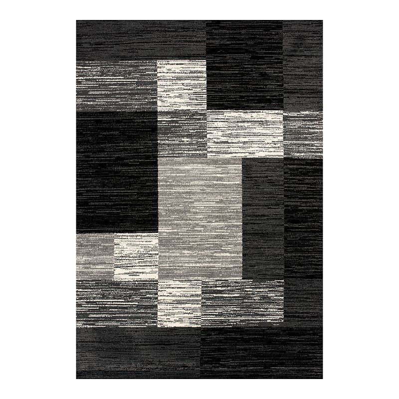 Art Carpet Twister Checkerboard Rug, Black, 8X10 Ft