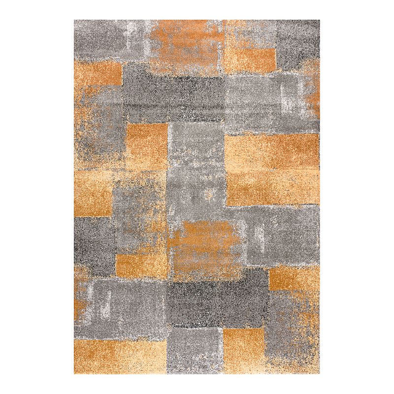 Art Carpet Twister Checkerboard Rug, Grey, 5X8 Ft