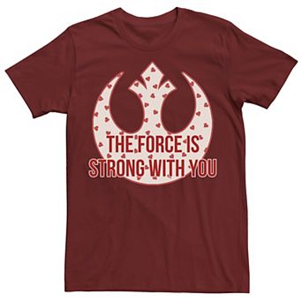 Men's Star Wars Force Is Strong With You Hearts Tee