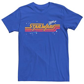 Men's Star Wars Millennium Falcon Retro Title Logo Tee