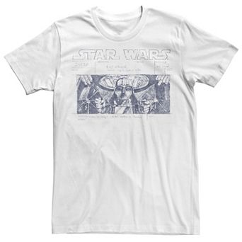 Men's Star Wars Darth Vader Ship Sketch Poster Tee