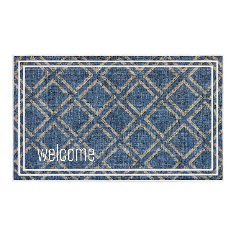 Fashionables Deluxe Link Welcome Denim Doormat, Multicolor, 18X30