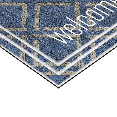 Fashionables Deluxe Link Welcome Denim Doormat