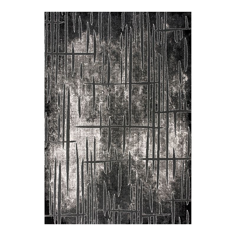 Art Carpet Twister Abstract Rug, Black, 8X10 Ft