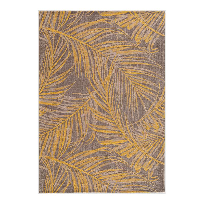Art Carpet Festival Jacquard Woven Tossed Palm Rug, Beig/Green, 5X8 Ft
