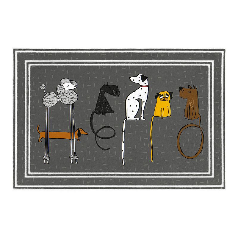 Fashionables Deluxe Hello Dogs Doormat, Grey, 24X36