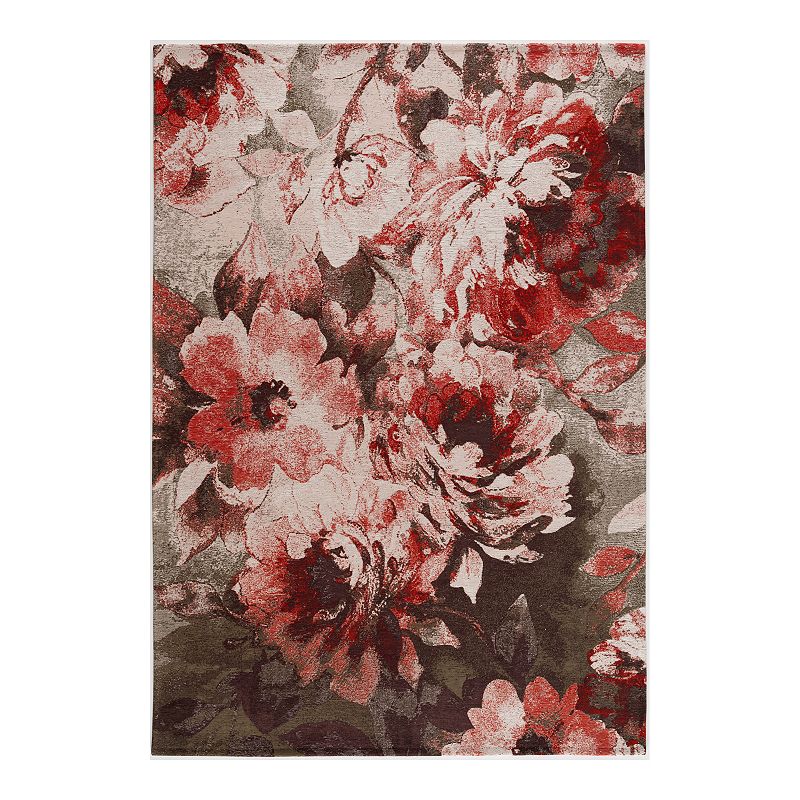 Art Carpet Festival Jacquard Woven Bouquet Rug, Red, 8X10 Ft