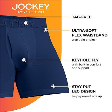 Men's Jockey® 3-pack Active Ultra-Soft Boxer Briefs