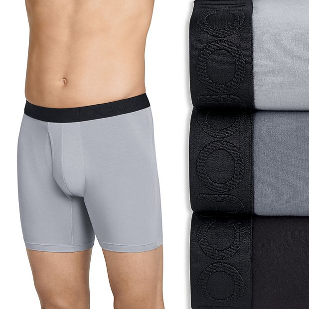 Jockey Men's Active Ultra Soft Modal 6 Boxer Brief - 3 Pack 