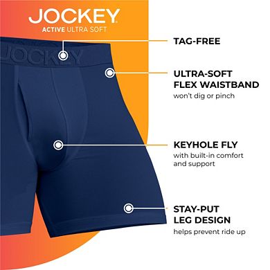 Men's Jockey® Active Ultra-Soft Boxer Briefs
