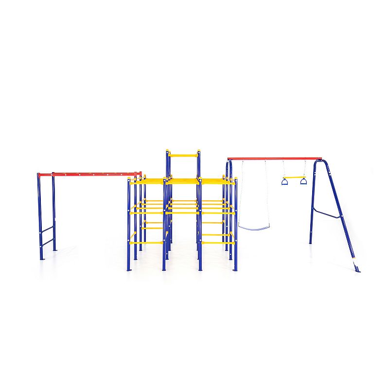 ActivPlay Modular Jungle Gym with Swing Set, and Monkey Bars Kit, Multicolo
