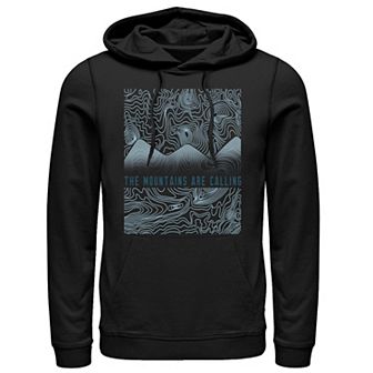 Men's Topgraphy The Mountains Are Calling Line Art Hoodie