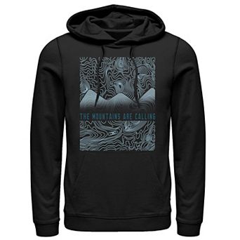 Men's Topgraphy The Mountains Are Calling Line Art Hoodie