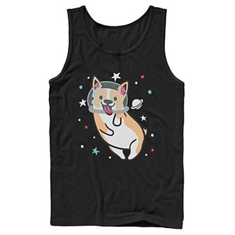 Men's Space Corgi Galactic Dog Logo Tank Top