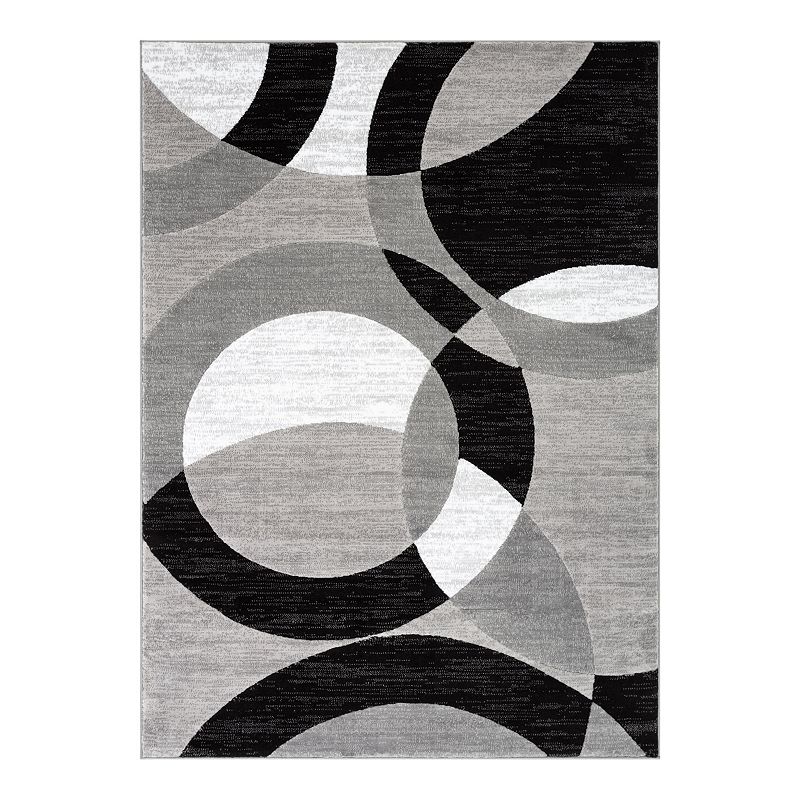 Well Woven Dulcet Bingo Contemporary Geometric Area Rug, Grey, 8X10 Ft