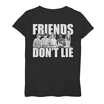 Girls 7-16 Netflix Stranger Things Friends Don't Lie Group Shot Graphic Tee