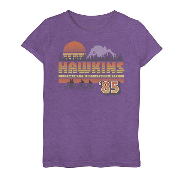 Stranger Things Hawkins High School 1986 Mineral Wash Crop Girls T