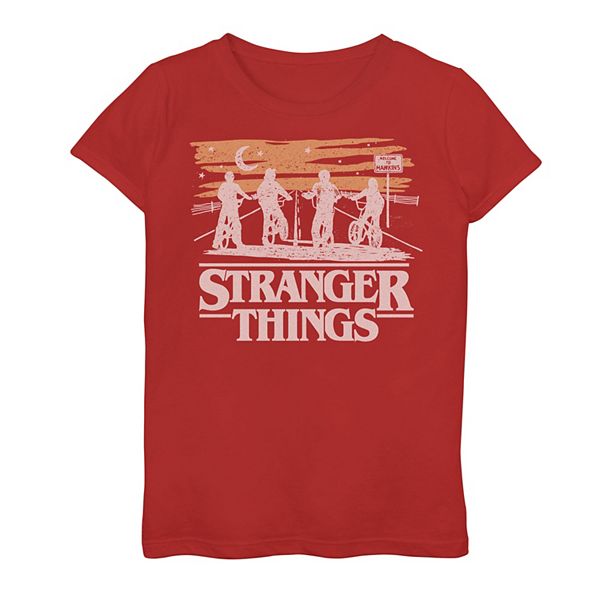 Girls 7-16 Netflix Stranger Things Night Silhouettes Graphic Tee