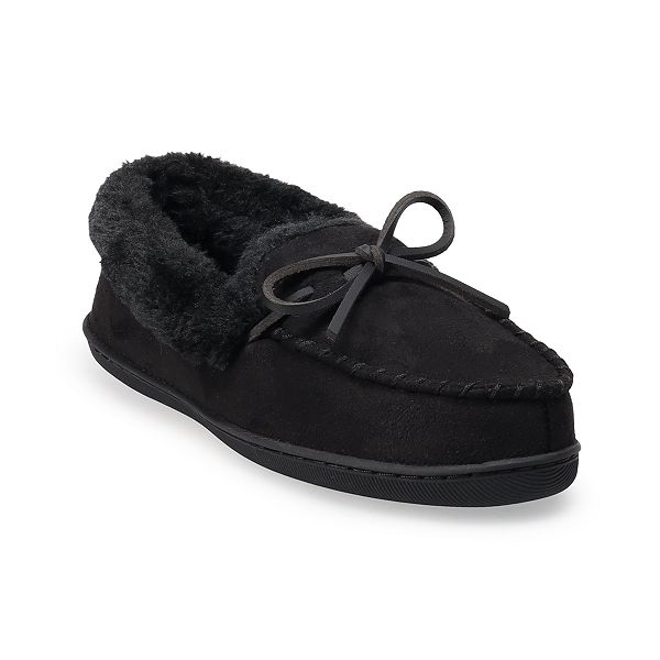 Women's Sonoma Goods For Life® Sustainable Faux Suede Moccasin Slippers Black (X LARGE