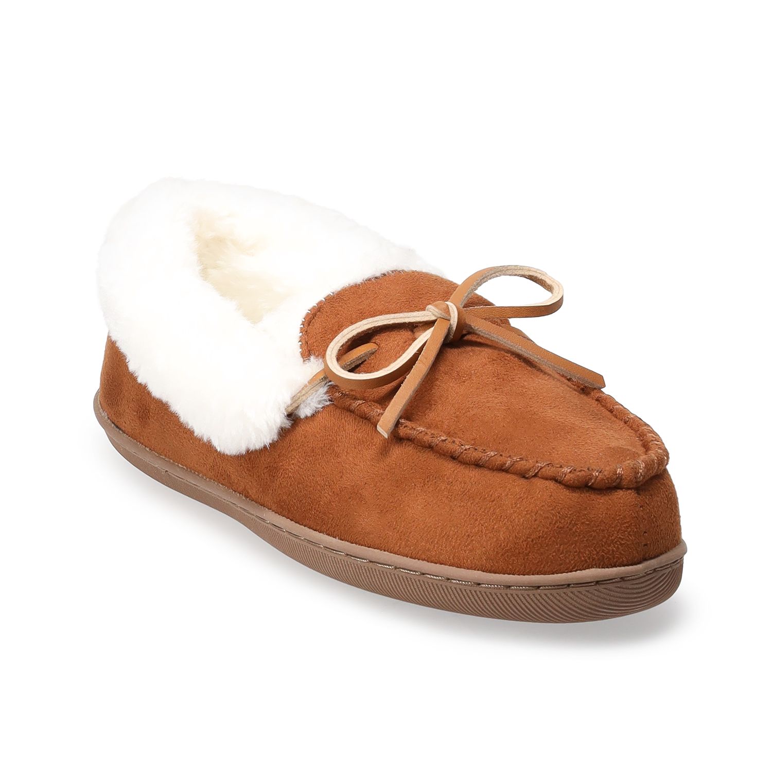 faux suede moccasin slippers