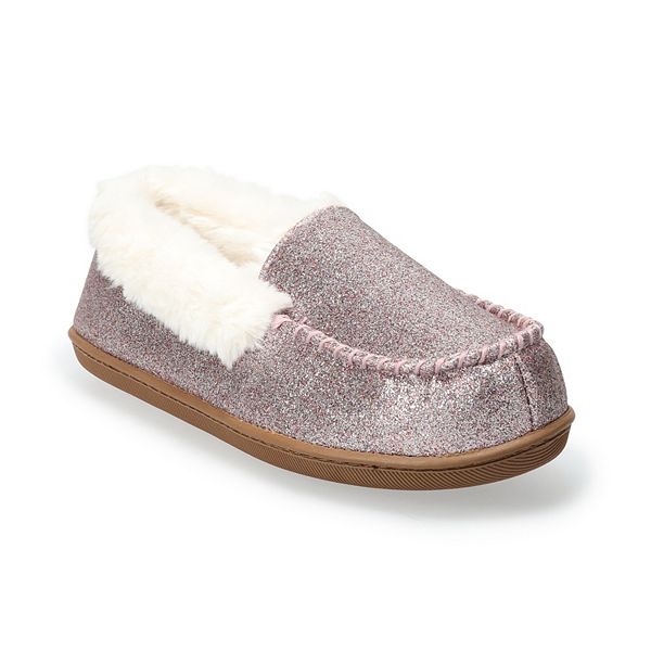 Womens glitter store moccasin slippers