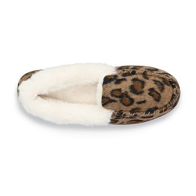 Leopard print moccasin slippers online