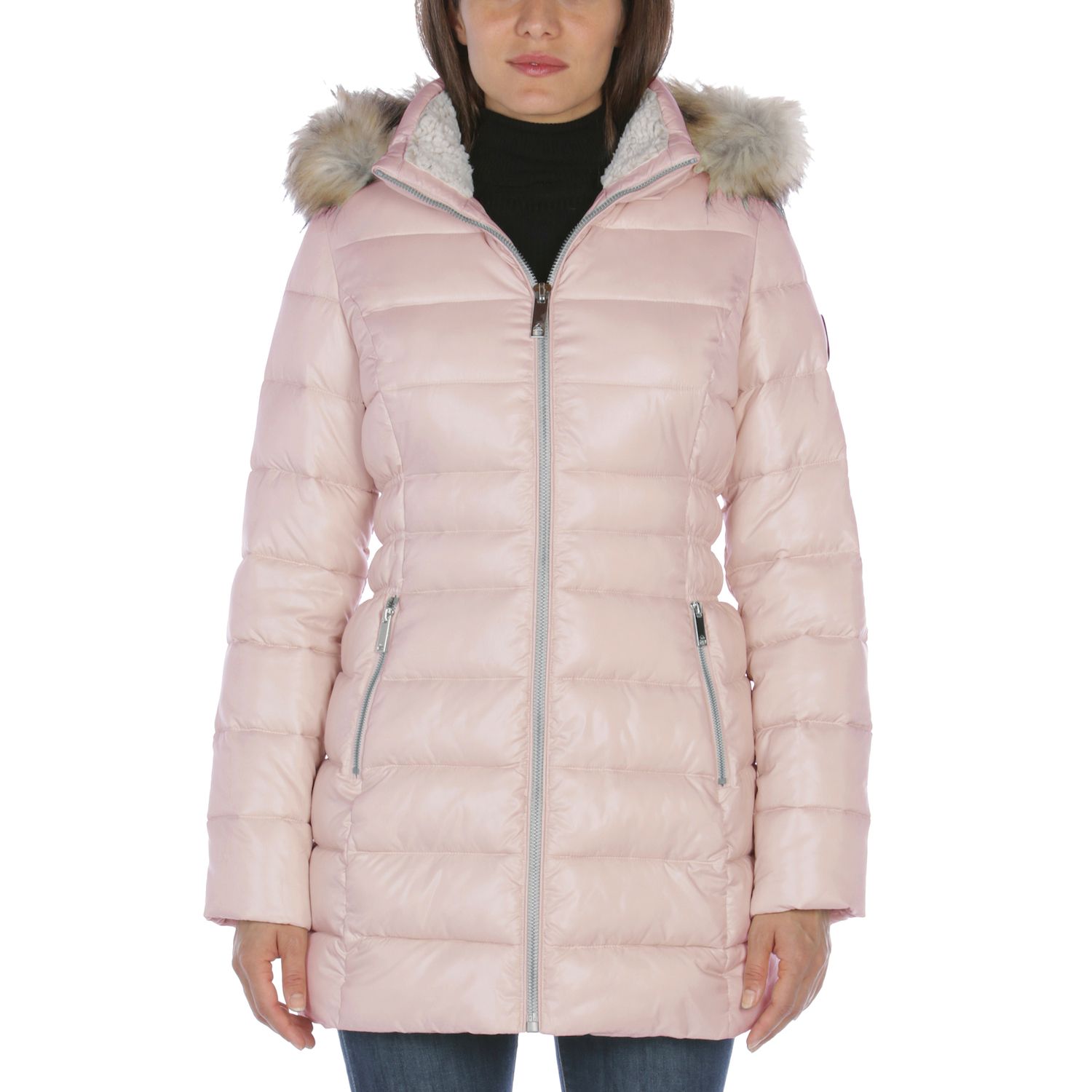 hooded fur puffer jacket