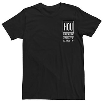 Men's Houston HOU Left Chest Coordinates Tee