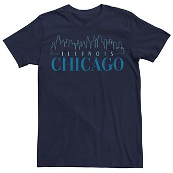 Men's Chicago Illinois Skyline Line Art Tee