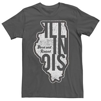 Men's Illinois Born And Raised State Sketch Tee