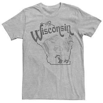 Men's Wisconsin Landmarks Map Sketch Tee