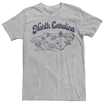 Men's North Carolina Landmarks Map Sketch Tee