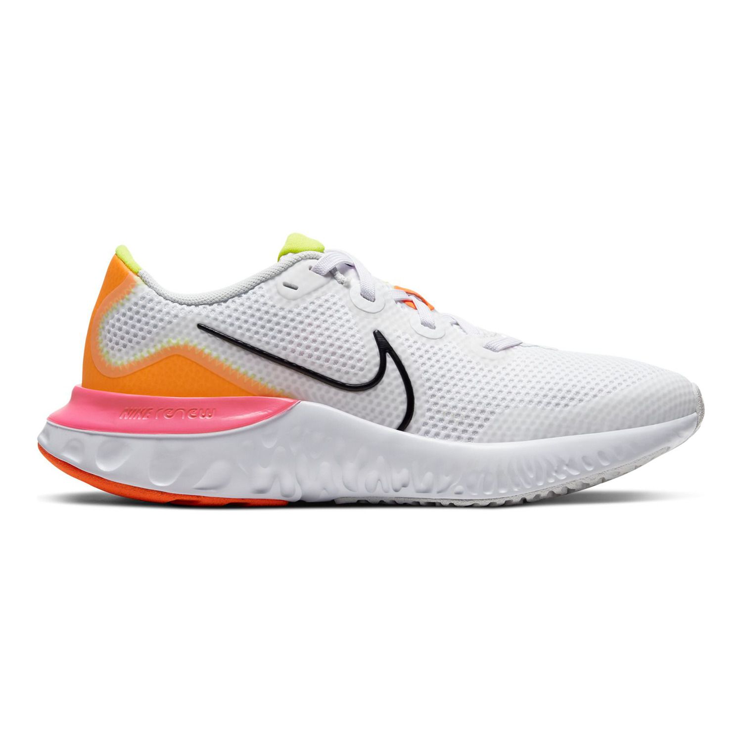 pink and white nike running shoes